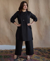 Black Lawn 2Pcs Co-Ord Set