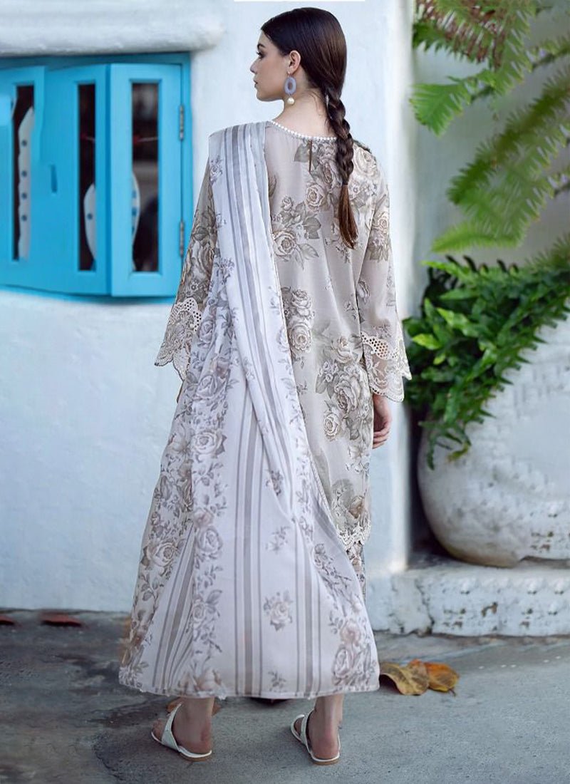 Embroidered Digital Print Baroque Lawn Suit (3 PC)