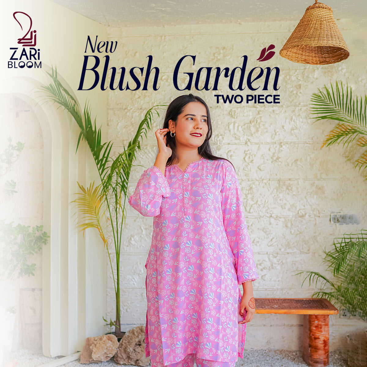 New Blush Garden two piece stitched